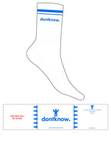 The Crew Sock - White - DontKnow. - 2 Stripes - Top Logo - Blue