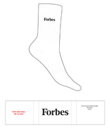 The Crew Sock - White - Forbes - Top Logo - Embroidered - Black