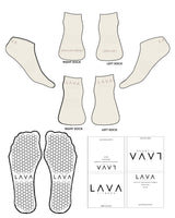 The Ankle Sock - Off White - Lava - Top & Back -  L120 Logos & Stripe - Hexagon Shape Grip - Transparent