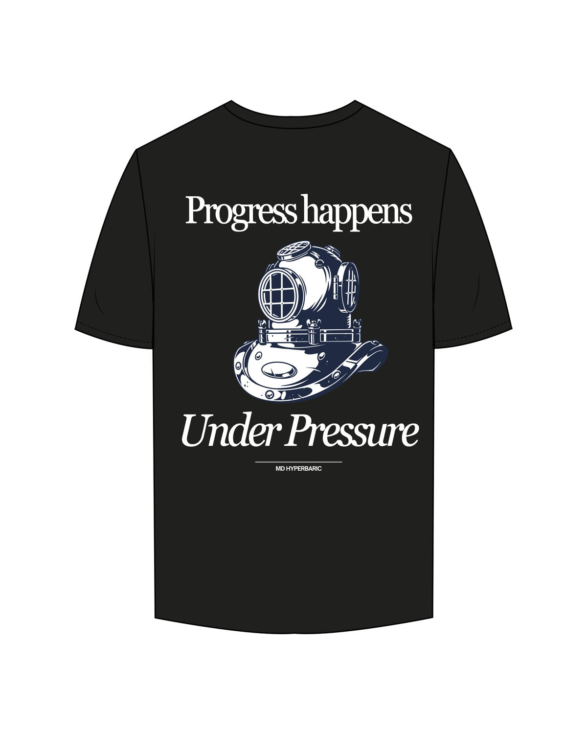 The Mens Tee - Black - MD Hyperbaric - Left Chest & Back Image - Printed-  Full Color