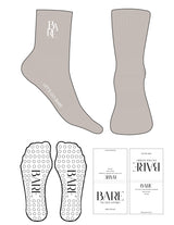 The 3/4 Crew Sock - Off White - Bare Pilates - Top & Sole Logo - Printed - White - Circle Grip - Transparent