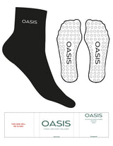 The 1/2 Crew Sock - Black - OCWC - Top Logo - Embroidered - White - Circle Grip - White
