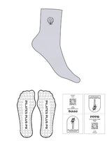 The 3/4 Crew Sock - Heather - Pilates Plus PB - Top Logo Shell - Embroidered - Navy - Circle Grip - Navy