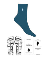 The 3/4 Crew Sock - Lyons BLue - The Burn Society - Top Icon - Embroidered - Light Blue - Star Shape Grip - Light Blue