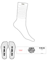 The Slouch Sock - White - Keshia Lee - Full Sewn On Logo - Heart Grip - Black