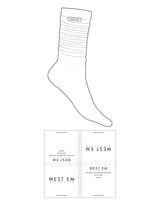The Slouch Sock - White - West Em Medical Spa - Sewn Label Logo