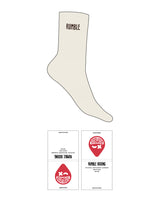The Crew Sock - Off White - Rumble - Top Logo - Embroidered - Brown