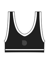 The Piped Bra - Black - Drench - Center Back Icon - Printed - White