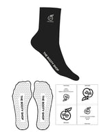 The 3/4 Crew Sock - Black - The Booty Shop - Ankle Logo - "1000" - EMB - Cloud Dancer - Foot Text - Printed - Cloud Dancer - Heart Grip - Black