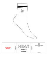 The 3/4 Crew Sock - Heat Bootcamp - 2 Strips - Top Logo "H" - Embroidered - Black