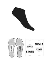 The Ankle Sock - Black - State Pilates - Triangle Shape Grip - White
