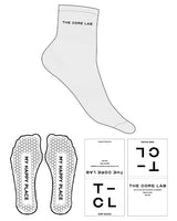The 1/2 Crew Sock - Heather - Core Lab - Top Text - Black - Hexagon Shape Grip - Black