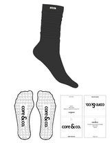 The Slouch Sock - Charcoal - Core&Co - Sew On Logo - Circle Grip - Transparent