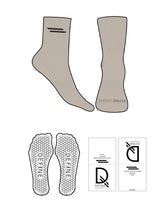 The 3/4 Crew Sock - Tan - Define Lagree - Top & Toe Logo - Brown - Hexagon Grip - Transparent