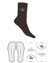 The Crew Sock - Black Coffee - Collective Movement - Top Logo Arc Stacked - Embroidered - Cloud Dancer - Circle Grip - Transparent