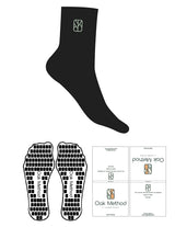 The 3/4 Crew Sock - Black - The Oak Method - Top Logo - Embroidered - Mint Green - Custom Grip - Mint Green