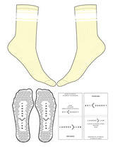 The Crew Sock - Light Yellow - LagreeLab - 2 Stripes - Top Logo - Printed - White - Triangle Grip - White
