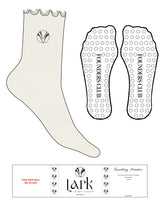 The 3/4 Crew Sock - Marshmallow - Pure Movement LARK - Top Logo - EMB - Umber - Circle Grip - Umber