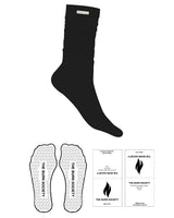 The Slouch Sock - Black - The Burn Society - Sew on Label - Heart Shape Grip -  Black