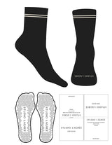 The 3/4 Crew Sock - Black - Studio Lagree - 2 Stripes - Toe Logo - Printed - Vanilla Ice - Triangle Grip - Transparent