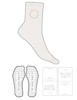 The 3/4 Crew Sock - Cloud Dancer - Core Ritual - Top Logo Round - EMB - Oat Milk - Circle Grip - Oat Milk