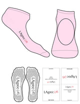 The Ballet Sock - Pink - Lagree Pulse 45 - Sole Logo - Printed - Full Color - Hexagon Grip - Transparent