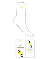 The Crew Sock - White - Sweat Circuit - Top Logo - Circuit - Yellow