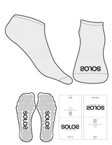 The Ankle Sock - Heather - Solos Pilates - Front Logo - Black - Triangle Shape Grip - Black