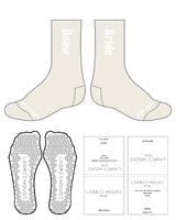 The Crew Sock - Off White - Lagree House - Top Cente Vertical - Bottom Text - White - Triangle Shape Grip - White