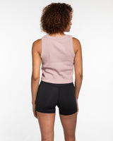 The Ribbed Crop Tank - Clay - Training Club - Center Chest - Embroidered - Tone on Tone