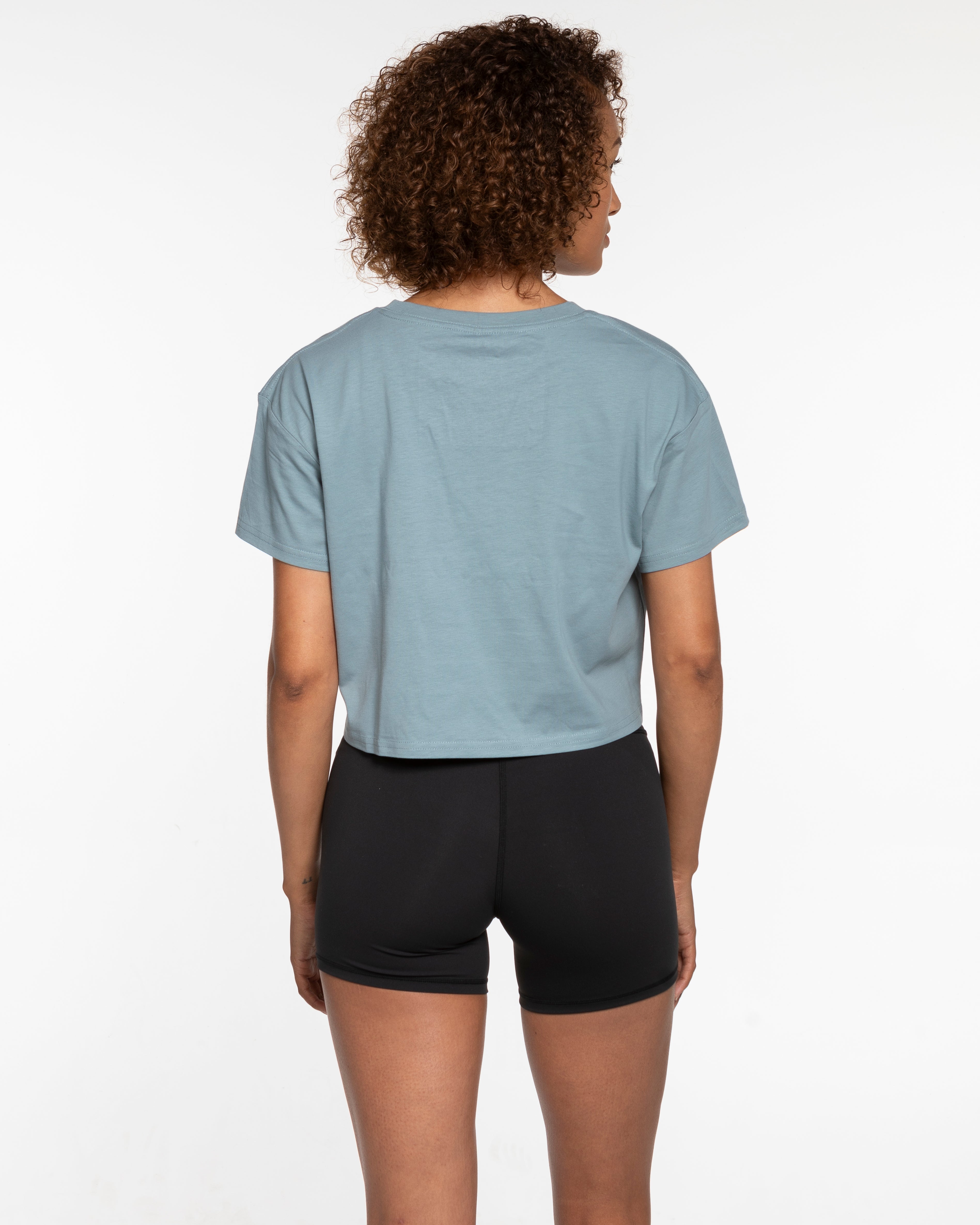 Motivate Movement Crop Tee - Mineral