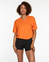 The Mens Tee - Orange - Bodi - Center Chest X - Left Sleeve & Back Stacked - Printed - Cobalt