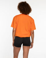 The Mens Tee - Orange - Bodi - Center Chest X - Left Sleeve & Back Stacked - Printed - Cobalt