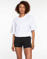 The Mens Heavyweight Tee - White - Peak 45 - Park City - Center Chest Stacked - Green