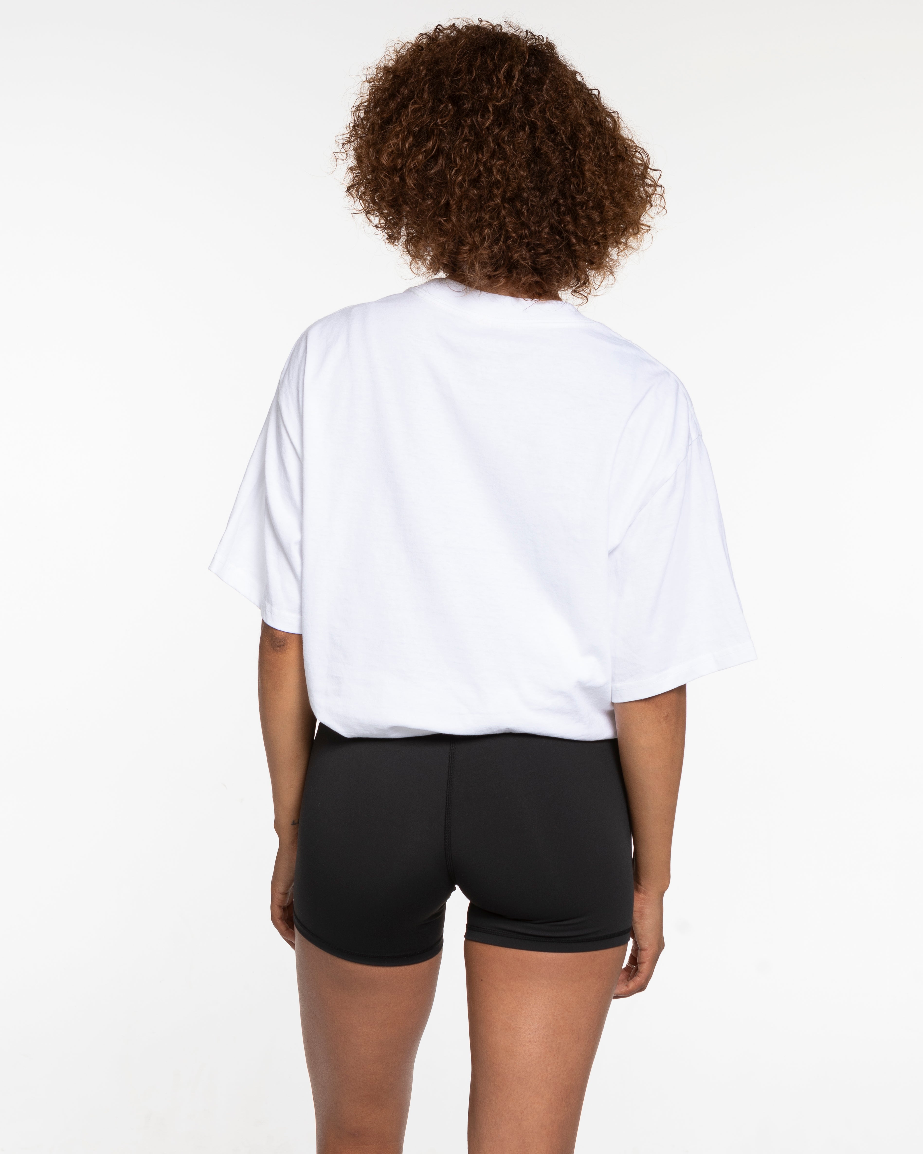 The Mens Heavyweight Tee - White - Peak 45 - Park City - Center Chest Stacked - Green