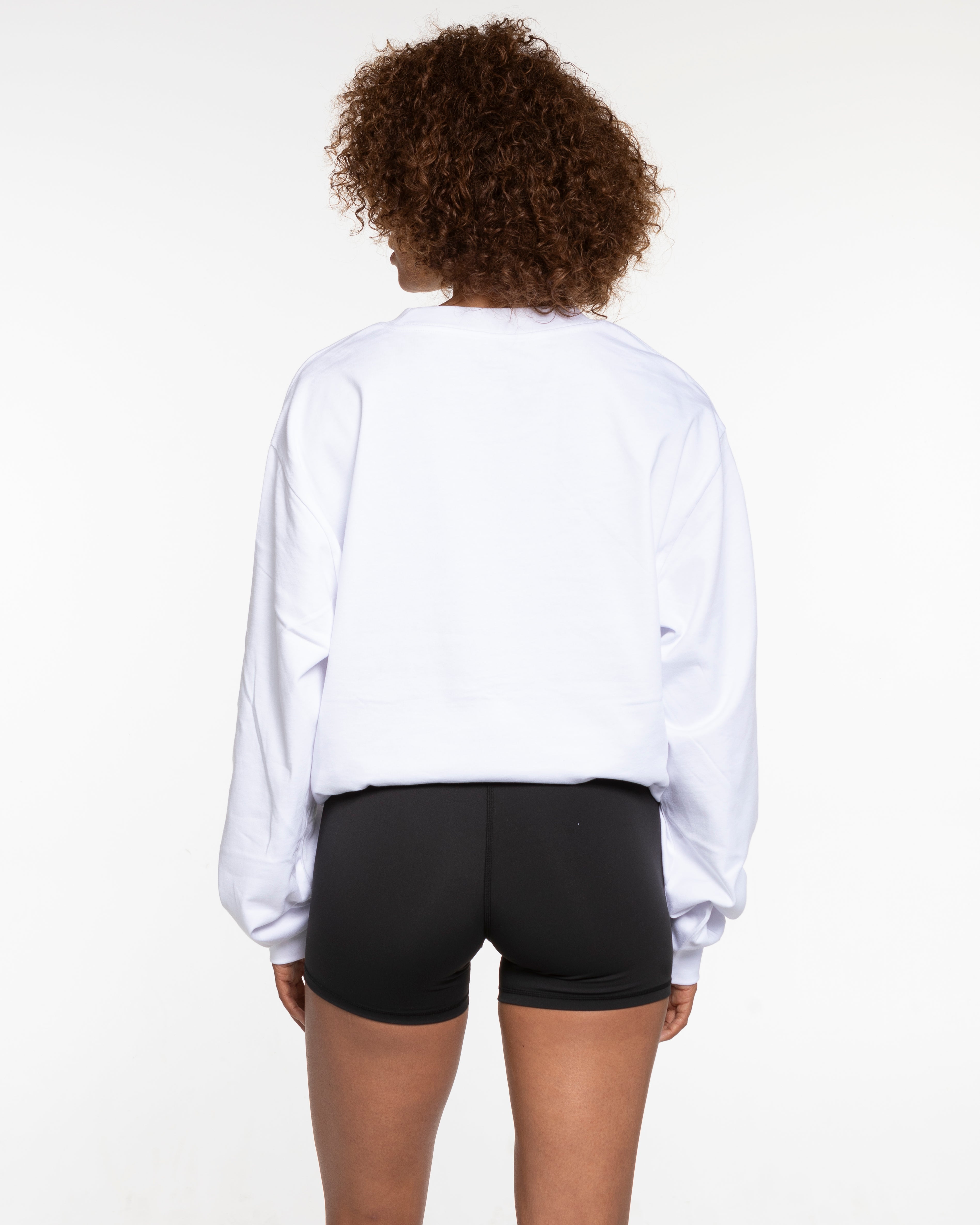 The Mens Heavyweight Long Sleeve - White - Core Reform - Center Chest Stacked - Printed - Dark Khaki