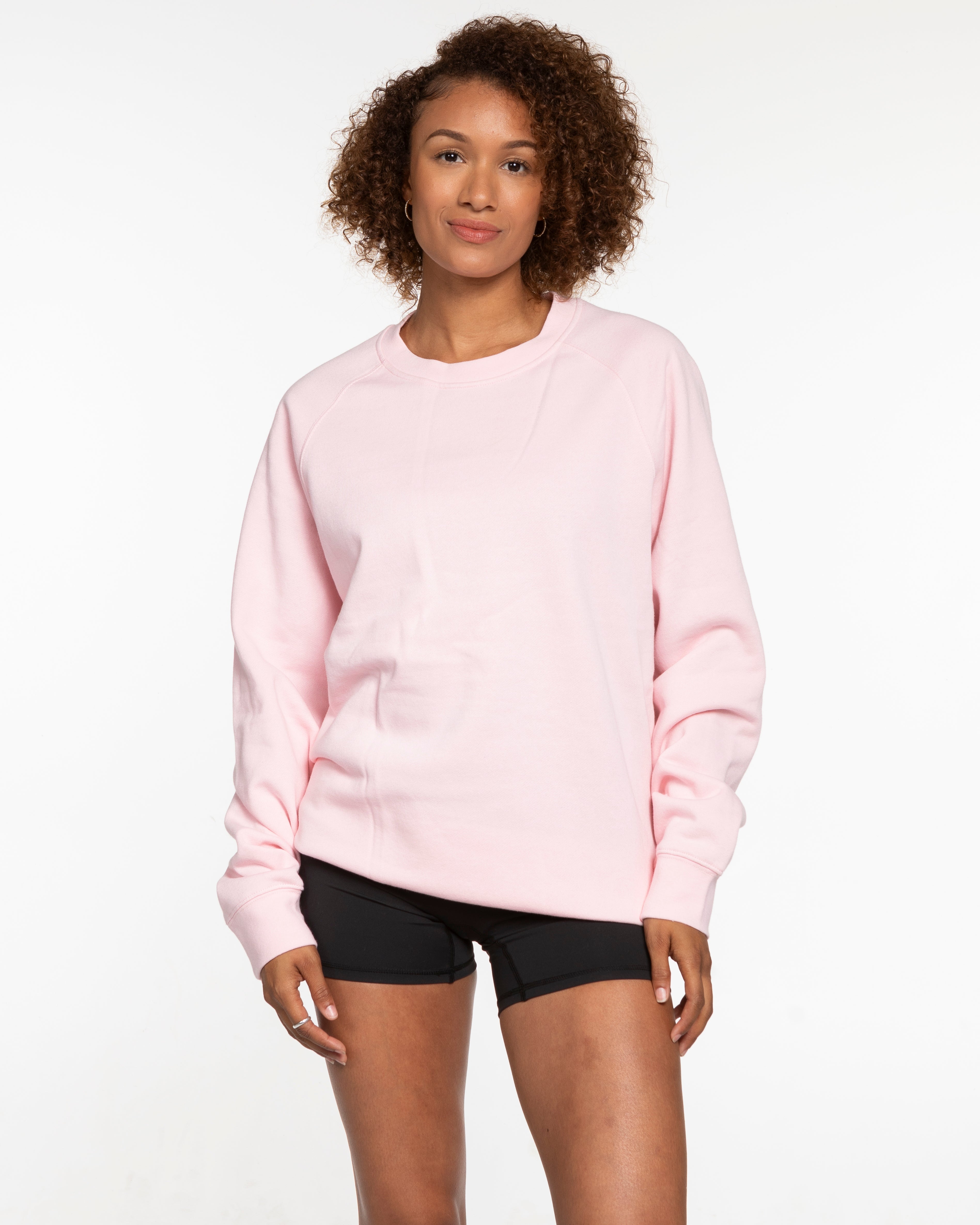 The Classic Crewneck - Pink - SD Mom Walks - Left Chest & Back Center - White