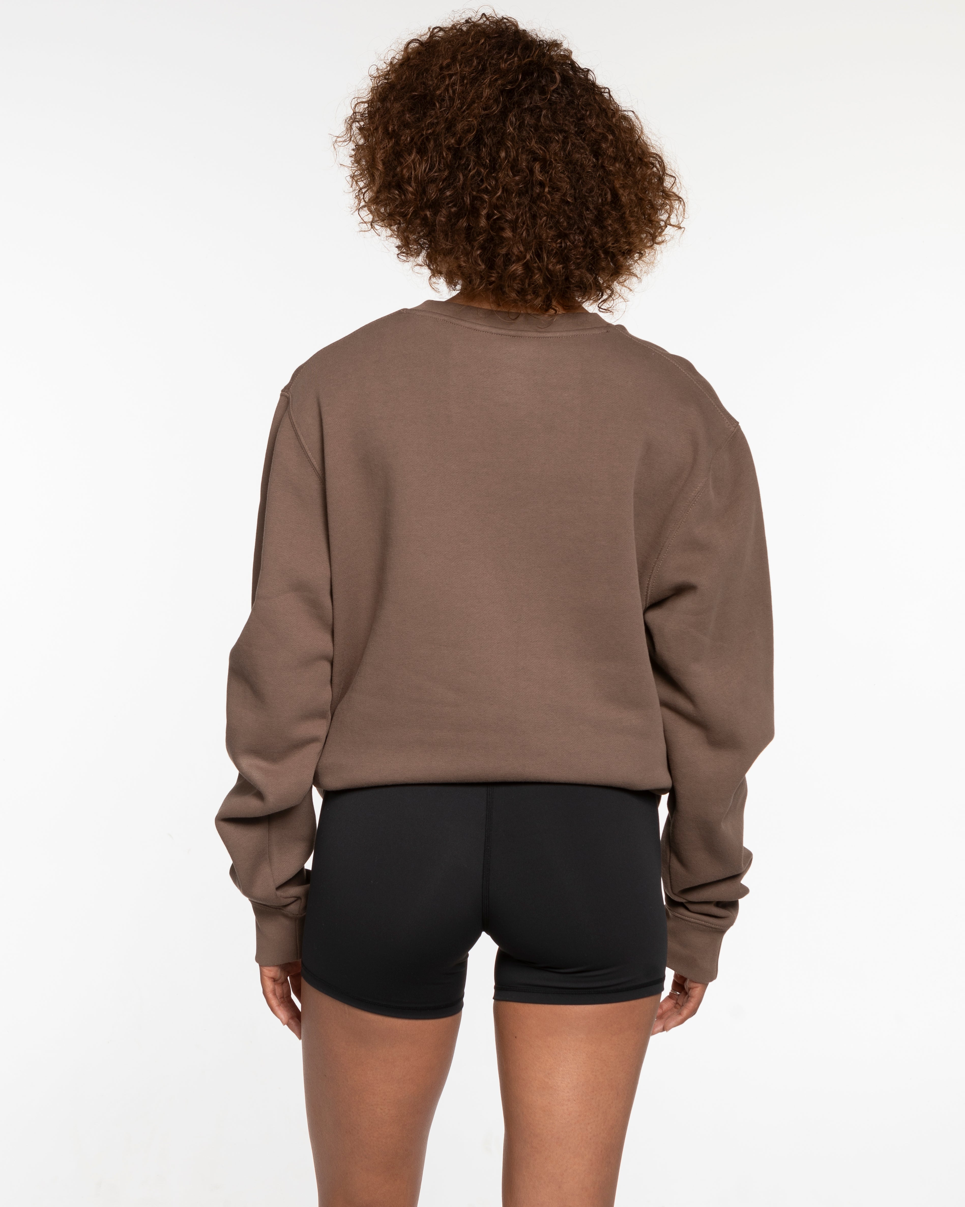 The Mens Classic Crewneck - Walnut - GPT - Left Chest - Tone on Tone