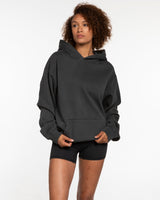 The Mens Hoodie - Washed Black - Cyclebar - Center Chest Stacked & Back Center Neckline - Printed - Black