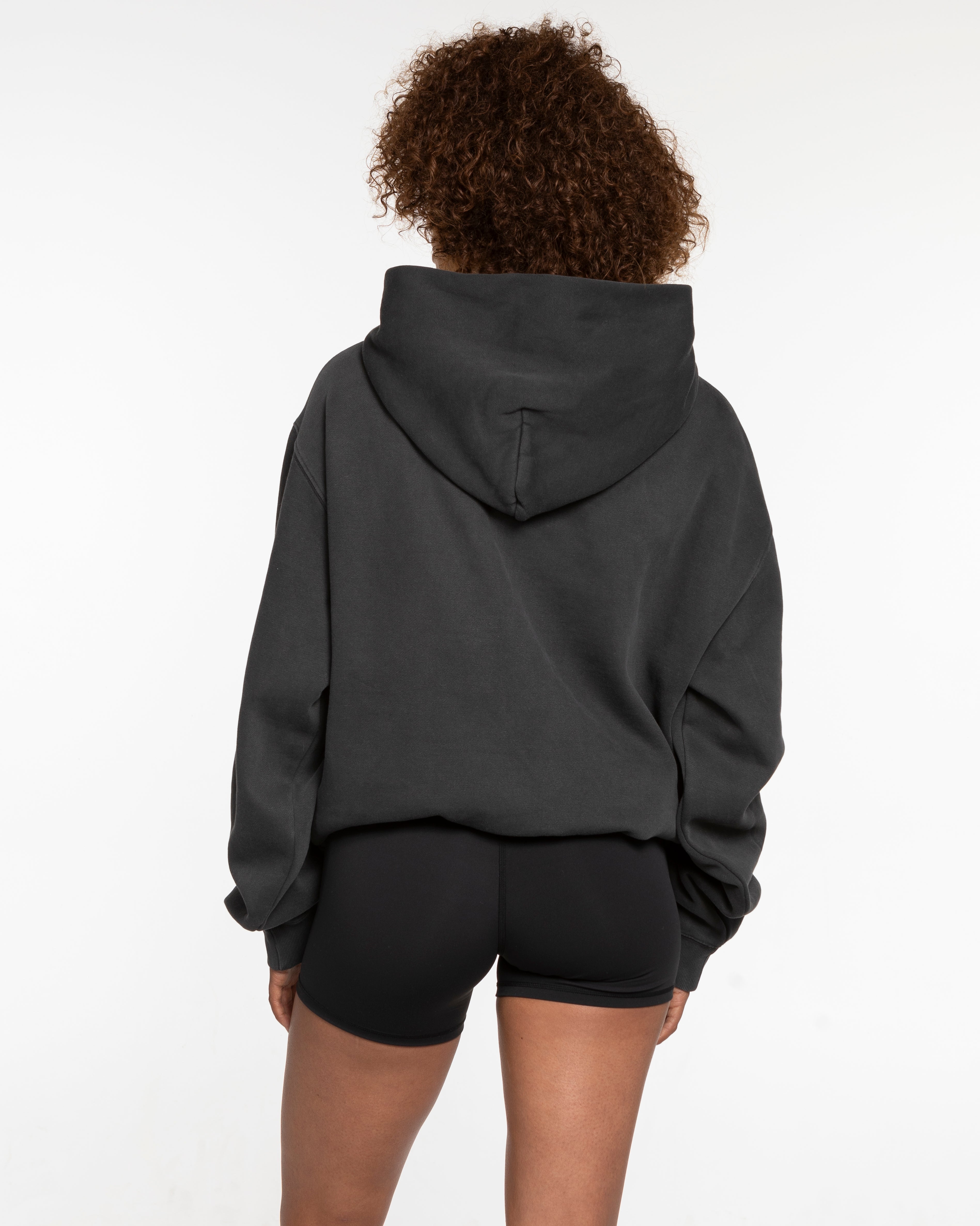 The Mens Hoodie - Washed Black - Fed By The Fruit  - Left Chest - Printed - Washed Bone