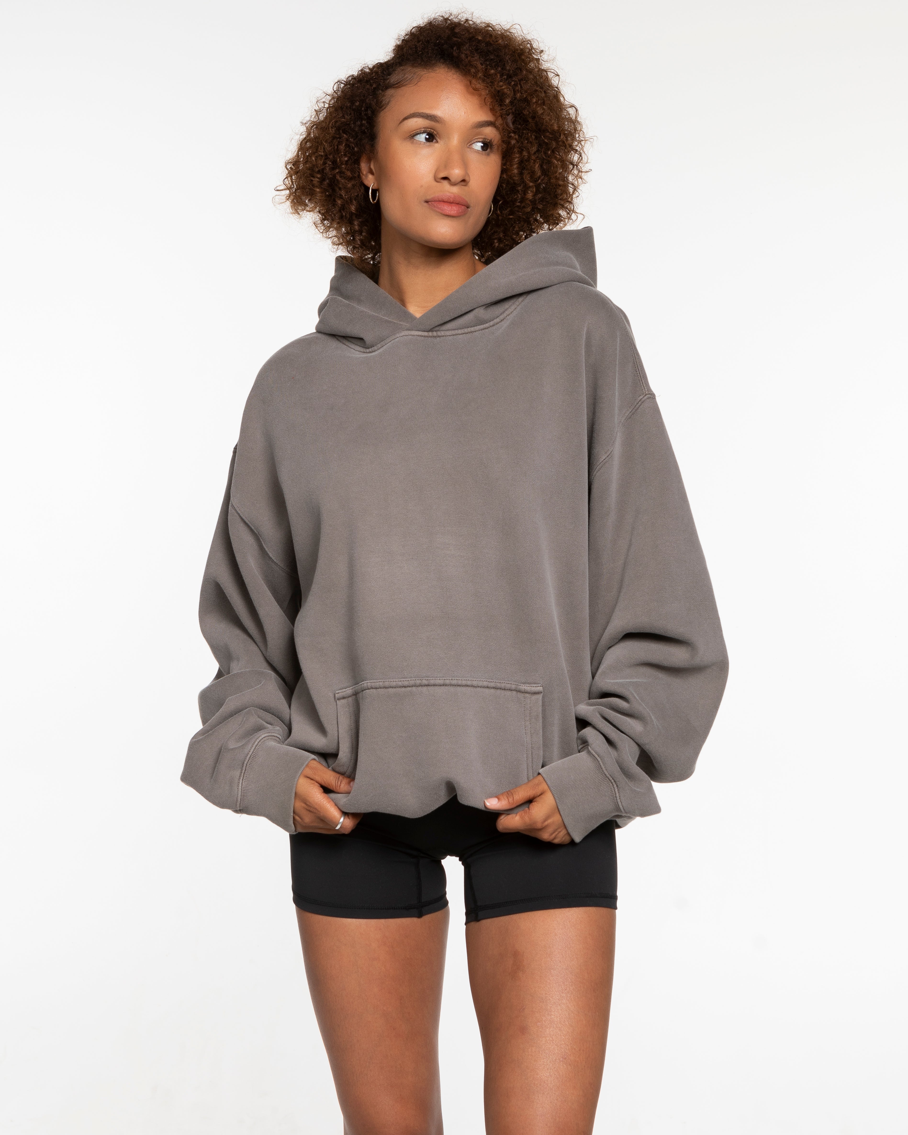 The Mens Hoodie - Washed Gray - Fed By The Fruit - Left Chest - Printed - Off White