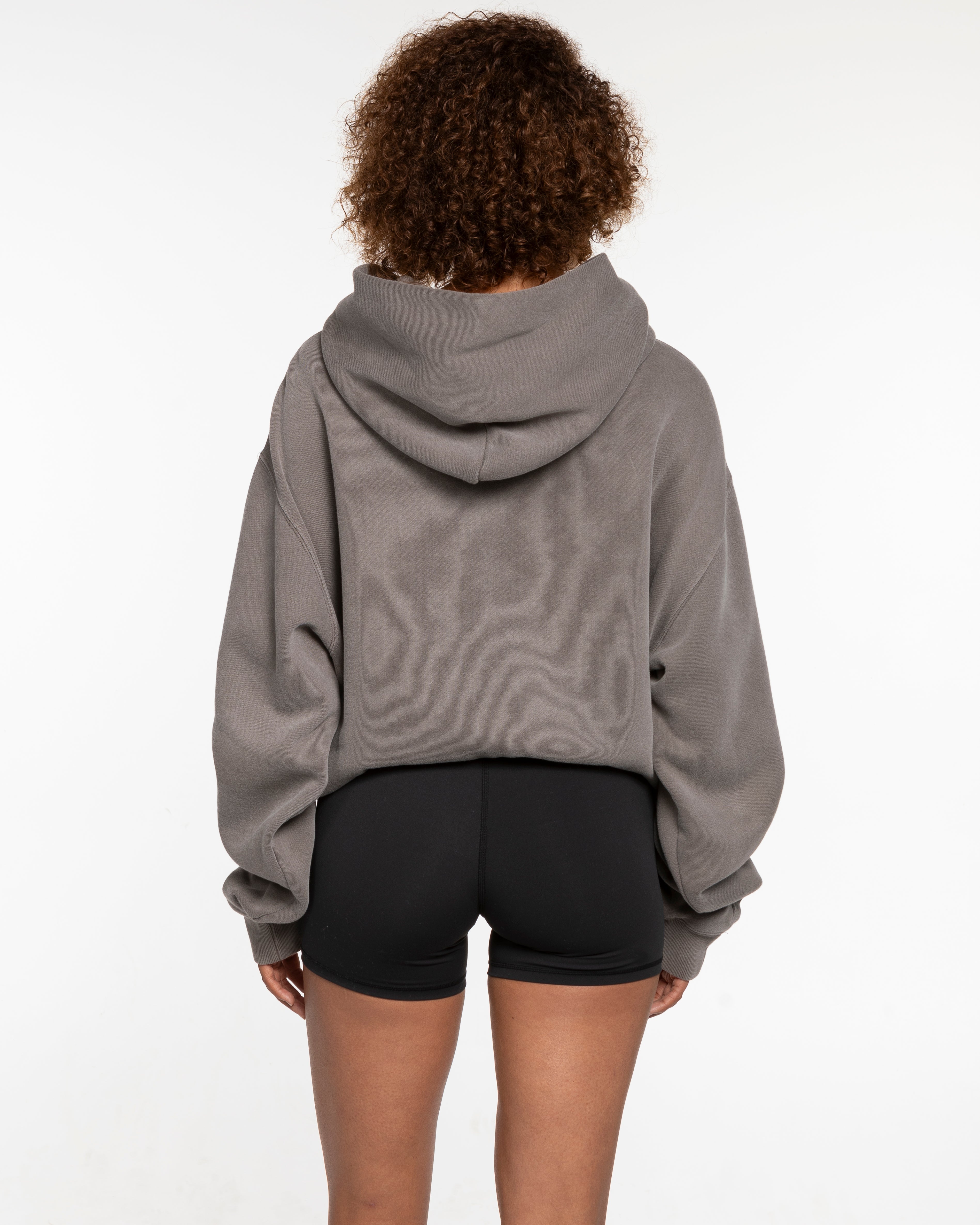 The Mens Hoodie - Washed Gray - Fed By The Fruit - Left Chest & Back Stacked - Printed - Off White