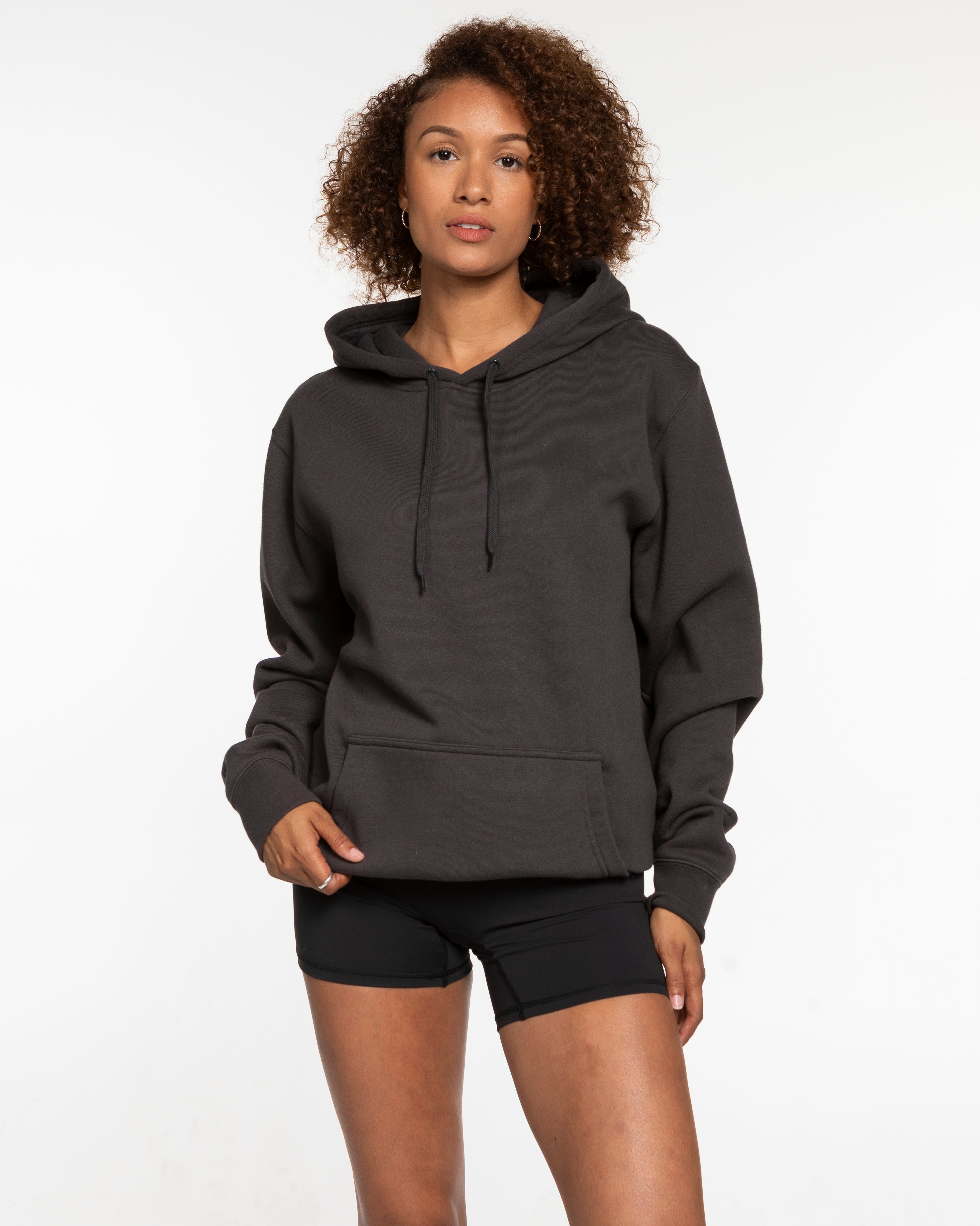 The Mens Classic Hoodie - Charcoal - Collaborative Dog - Left Chest & Back Stacked - Full Color