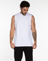 The Mens Classic Tank - White - Heat Bootcamp - Left Chest "H" - Printed - Black