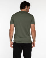 The Mens Tee - Cypress - HIIT Performance - Center Chest & Back Stacked - Printed - Tone on Tone