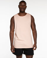 The Muscle Tank - Pale Pink - Bond Fitness - Center Chest Round & Upper Back - Printed - White