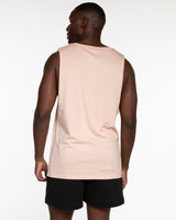 The Muscle Tank - Pale Pink - Bond Fitness - Center Chest Round & Upper Back - Printed - White