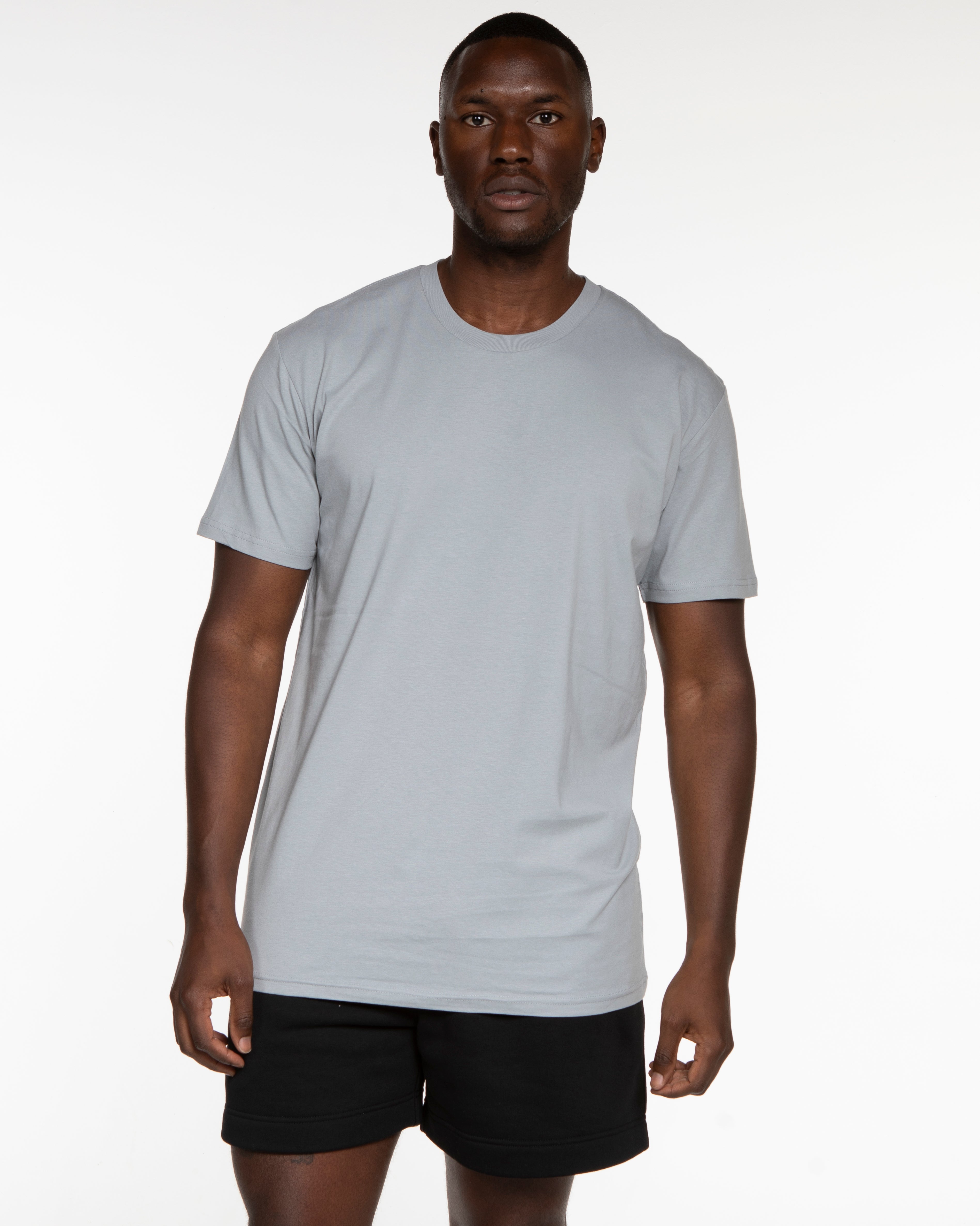 The Mens Tee - Smoke - Alpha Fit - Left Chest Stacked - Tone on Tone