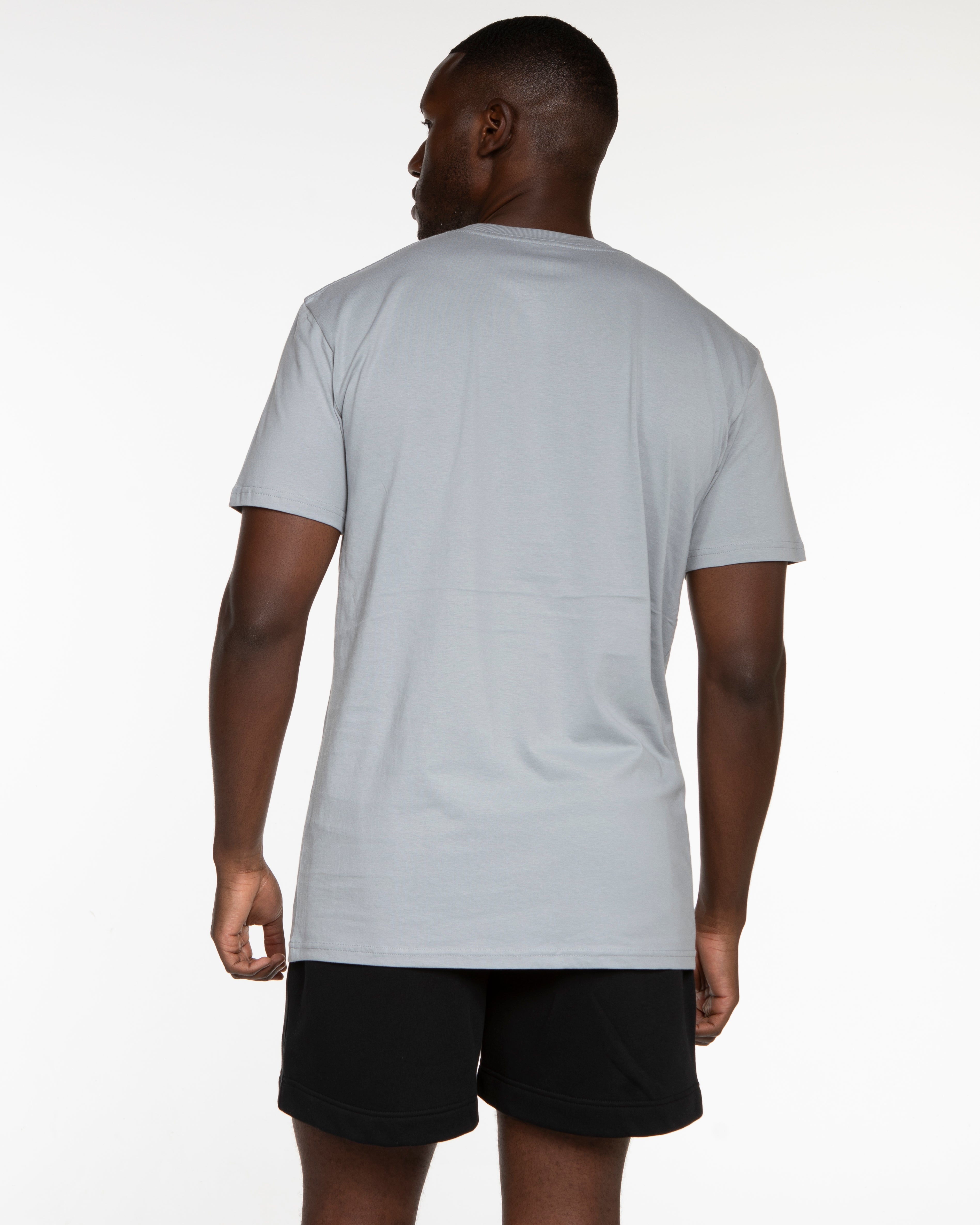 The Mens Tee - Smoke - Alpha Fit - Left Chest Stacked - Tone on Tone