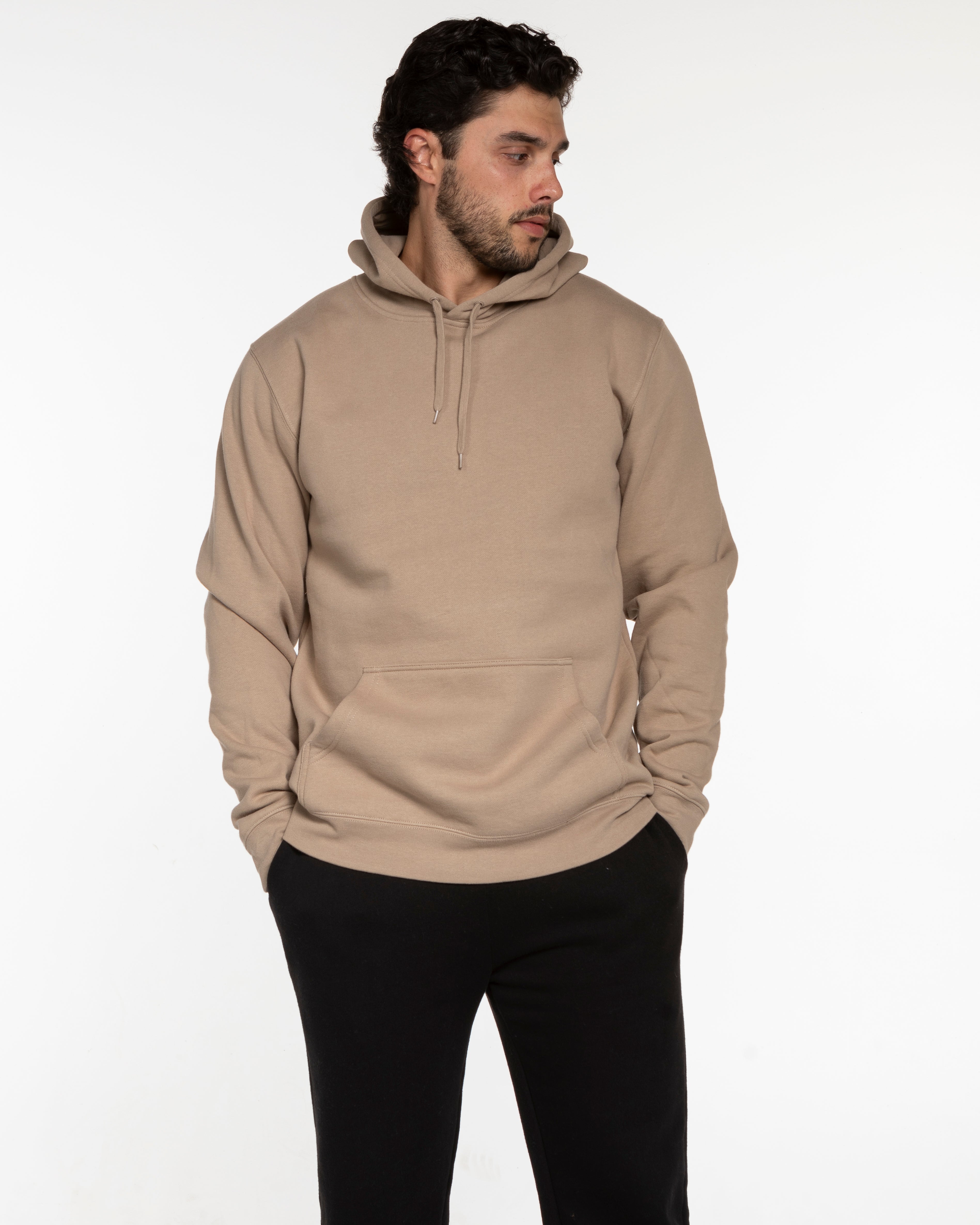 The Classic Hoodie - Sand - SaltBox - Center Chest & Back Center - White